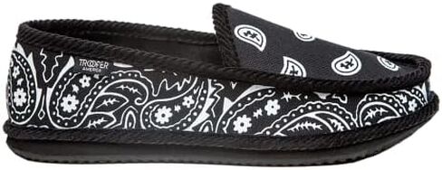 Trooper America Men and Women KS-002 Black Bandana Paisley Slip-On | Cozy, Colorful House Shoe Slippers | Ultra Cushion For Indoor and Outdoor in Saudi Arabia