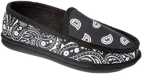 Trooper America Men and Women KS-002 Black Bandana Paisley Slip-On | Cozy, Colorful House Shoe Slippers | Ultra Cushion For Indoor and Outdoor in Saudi Arabia