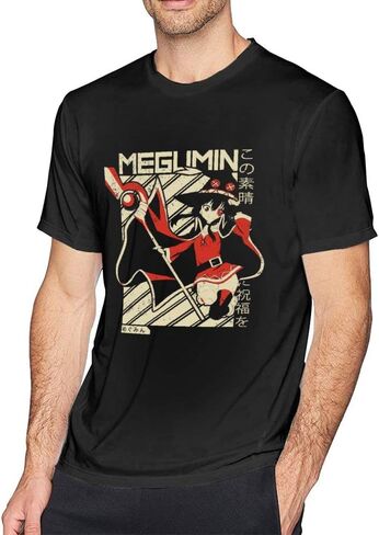 Men Megumin KonoSuba T-Shirt Tee Casual Blouse Tops Black in Saudi Arabia