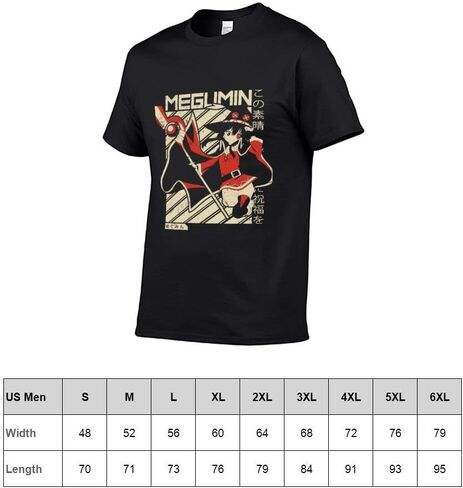 Men Megumin KonoSuba T-Shirt Tee Casual Blouse Tops Black in Saudi Arabia