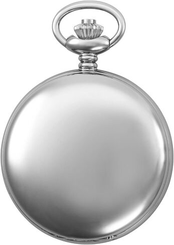 Gotham Men's Silver-Tone Black Dial Covered Quartz Pocket Watch # GWC15042SB in Saudi Arabia