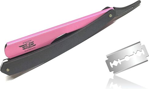 Professional Straight Edge Razor in Lightweight Steel used for Barbershops Professional Salons Beauty Parlors – Double Edge Single Edge Folding Hair Shaving Razor Pink and Black in Saudi Arabia