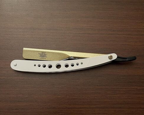 White and Gold Classic Design Lightweight Barber Shaving Razor Cut-Throat Straight Edge Razor in Saudi Arabia