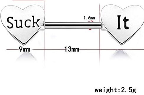 2PC Stainless Steel Internally Threaded Tongue Nipple Shield Barbell Ring Bar Body Piercing Retainer 14G in Saudi Arabia
