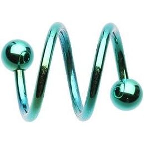 WildKlass Jewelry Color PVD Double Twist Spiral Ring 316L Surgical Steel in Kuwait