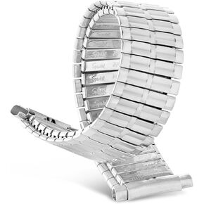 Speidel Men’s Stainless Steel Comfortable Stretch Watch Band, Gold Tone, Silver Tone or Black Replacement Strap, 16-22mm, Curved End or Straight End with No Clasp, Long or Extra Long