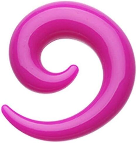 Covet Jewelry Solid Acrylic Ear Gauge Spiral Hanging Taper in Saudi Arabia