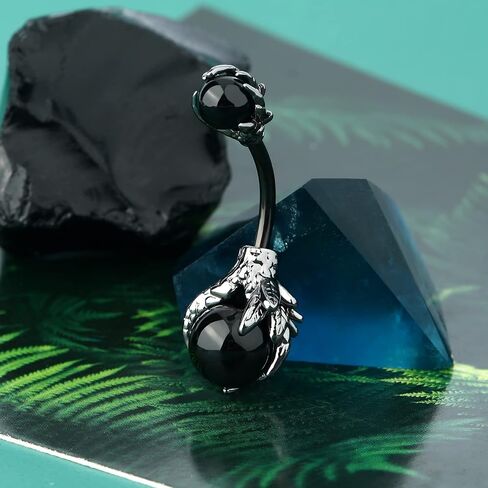 COCHARM Dragon Claw Holding Gemstone Belly Button Rings 14G Belly Rings for Women Navel Rings for Women Gifts in Saudi Arabia