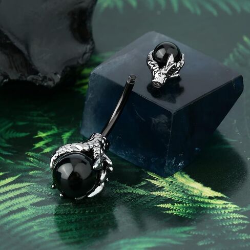 COCHARM Dragon Claw Holding Gemstone Belly Button Rings 14G Belly Rings for Women Navel Rings for Women Gifts in Saudi Arabia