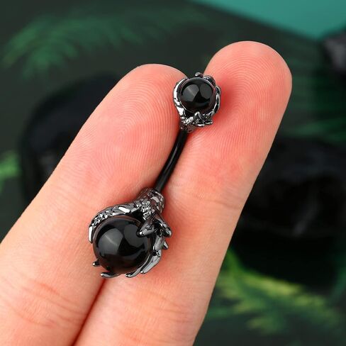 COCHARM Dragon Claw Holding Gemstone Belly Button Rings 14G Belly Rings for Women Navel Rings for Women Gifts in Saudi Arabia