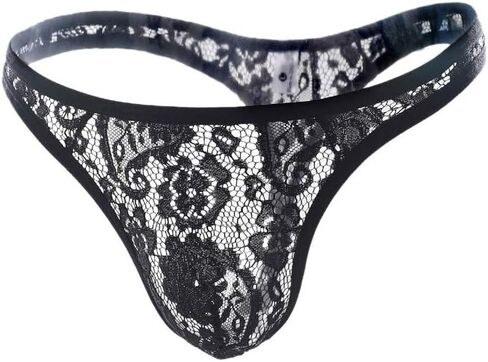 Briefs Knickers Underpants Low-Waisted Underwear Lace Men Lingerie Sexy Pants Red Strapless Bras for Women (Black, M) in Saudi Arabia