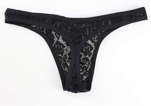 Briefs Knickers Underpants Low-Waisted Underwear Lace Men Lingerie Sexy Pants Red Strapless Bras for Women (Black, M) in Saudi Arabia