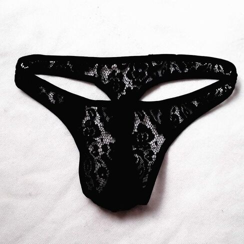 Briefs Knickers Underpants Low-Waisted Underwear Lace Men Lingerie Sexy Pants Red Strapless Bras for Women (Black, M) in Saudi Arabia