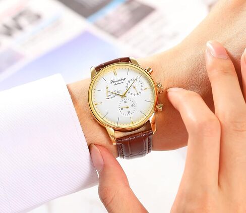 ساعة Forsining الرجالية الأوتوماتيكية، احتياطي الطاقة، عرض التاريخ، ساعة اليد الميكانيكية الأنيقة in Kuwait