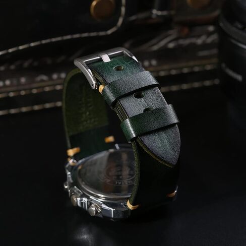 Retro Handmade Watch Band, Quick Release Vintage Leather Watch Strap Replacement,Choice of Width-18mm 20mm 22mm 24mm or 26mm in Saudi Arabia