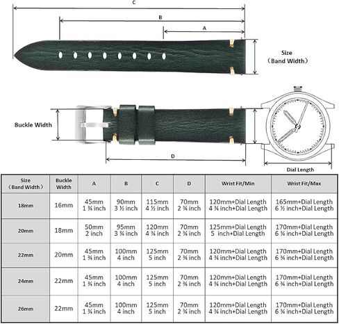 Retro Handmade Watch Band, Quick Release Vintage Leather Watch Strap Replacement,Choice of Width-18mm 20mm 22mm 24mm or 26mm in Saudi Arabia