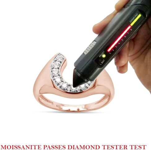 SAVEARTH DIAMONDS 1/3 Carat Round Cut Lab Created Moissanite Diamond Horseshoe Statement Ring In 14K Gold Over Sterling Silver Jewelry For Men (G-H Color, VVS1 Clarity, 0.33 Cttw) in Saudi Arabia