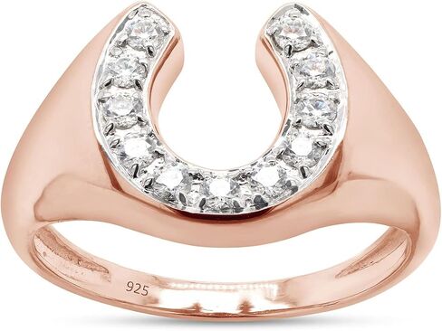 SAVEARTH DIAMONDS 1/3 Carat Round Cut Lab Created Moissanite Diamond Horseshoe Statement Ring In 14K Gold Over Sterling Silver Jewelry For Men (G-H Color, VVS1 Clarity, 0.33 Cttw) in Saudi Arabia