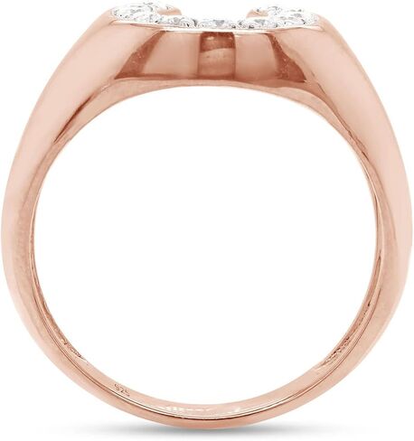 SAVEARTH DIAMONDS 1/3 Carat Round Cut Lab Created Moissanite Diamond Horseshoe Statement Ring In 14K Gold Over Sterling Silver Jewelry For Men (G-H Color, VVS1 Clarity, 0.33 Cttw) in Saudi Arabia