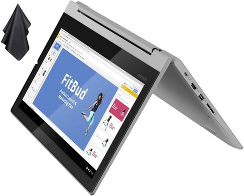 2021 Newest Lenovo Flex 3 2-in-1 Convertible Chromebook, 11.6" HD Touchscreen, MediaTek MT8173C CPU, 4GB RAM, 32GB eMMC, PowerVR Graphics, Dolby Audio, HD Webcam, Chrome OS, Grey + Oydisen Cloth in Kuwait
