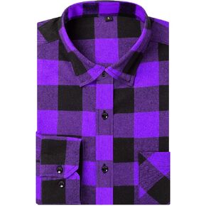 Leonal Men's Dress Long Sleeve Buffalo Plaid Checked Flannel Shirt in Saudi Arabia