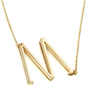 Yiyang Initial Necklace Large Letter Pendant Personalized Birthday Day Gift for Women Sister Wife Daugther Friend