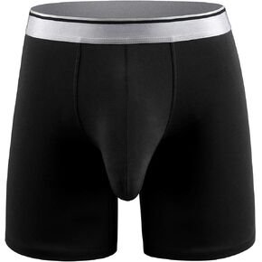 Ouruikia Men's Underwear Cotton Boxer Briefs Long Leg Boxer Brief Shorts No Ride Up Boxers with Separate Pouch in Saudi Arabia