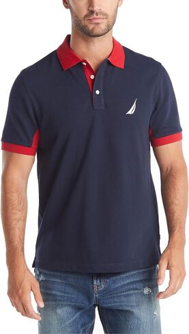 Nautica Men's Classic Fit Short Sleeve Performance Pique Polo Shirt in Kuwait