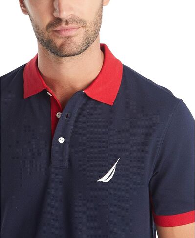 Nautica Men's Classic Fit Short Sleeve Performance Pique Polo Shirt in Kuwait