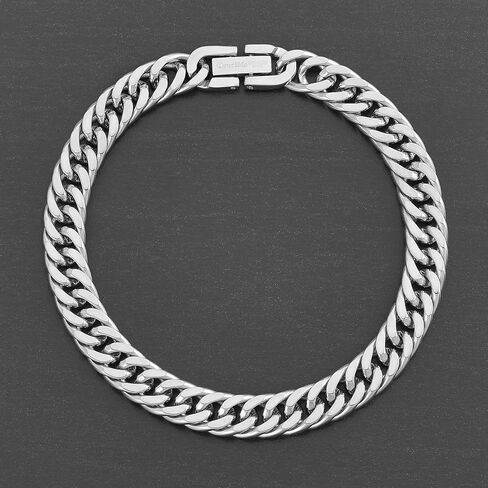 West Coast Jewelry | Crucible Polished Stainless Steel Curb Chain Bracelet (8mm) - 8.25" in Kuwait