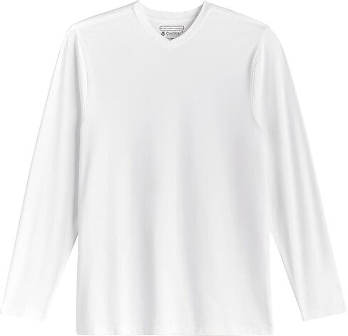 Coolibar UPF 50+ Men's Morada Everyday Long Sleeve V-Neck T-Shirt - Sun Protective in Kuwait