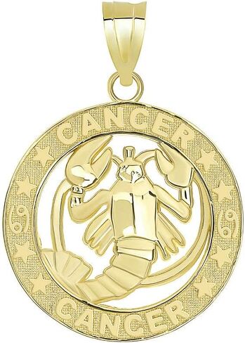 10K Yellow Gold Zodiac Men Women Unisex Jewelry Sun Sign Symbol Pendant in Saudi Arabia
