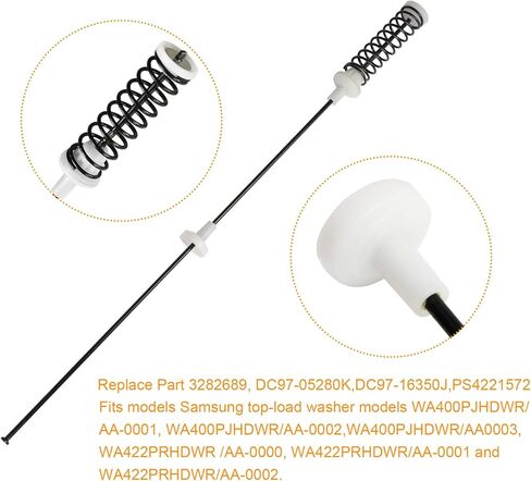 قضيب تعليق DC97-16350C لغسالات سامسونج - 25.6 بوصة | 4 عبوات - استبدال بالضبط DC97-16350E DC97-05280H/K/X، DC97-16350J/K/S/T/U، DC97-05280W PS4276369، WA5451ANW WA45H7000AW.etc in Saudi Arabia