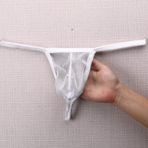 Evankin Mens Sexy Bling Mesh Thong See Through G-Strings Underwear Low Rise Briefs Bikini Wide Belt in Kuwait