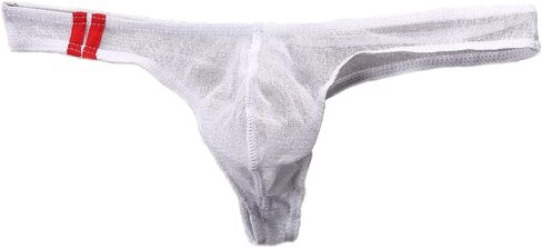 Evankin Mens Sexy Bling Mesh Thong See Through G-Strings Underwear Low Rise Briefs Bikini Wide Belt in Kuwait
