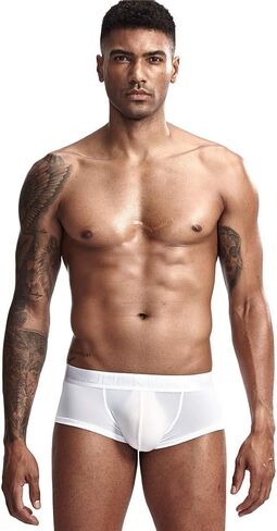 JOCKMAIL 4PCS/Packs Ice Silk Men Underwear Men Boxers Solid Convex Men Underpants Short Panties Male Boxers in Saudi Arabia