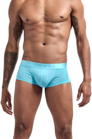 JOCKMAIL 4PCS/Packs Ice Silk Men Underwear Men Boxers Solid Convex Men Underpants Short Panties Male Boxers in Saudi Arabia