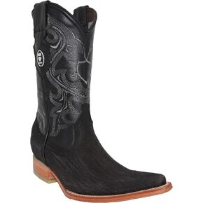 Western Shops Mens Leather Cowboy Boot Snip Toe Western Leather Boot in Kuwait