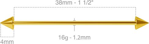 4pc Industrial Barbell Cartilage Earrings Piercing Jewelry 1 1/2 Inch (38mm) Bars Pack Set in Saudi Arabia