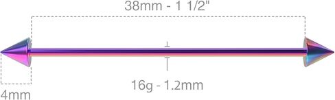 4pc Industrial Barbell Cartilage Earrings Piercing Jewelry 1 1/2 Inch (38mm) Bars Pack Set in Saudi Arabia