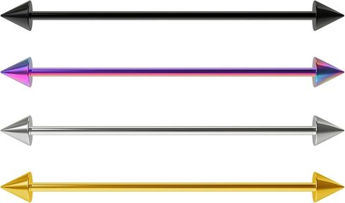4pc Industrial Barbell Cartilage Earrings Piercing Jewelry 1 1/2 Inch (38mm) Bars Pack Set in Saudi Arabia