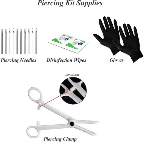 BodyJ4You 36PC PRO Piercing Kit Stainless Steel 14G 16G Belly Ring Tongue Nipple Nose Jewelry in Saudi Arabia
