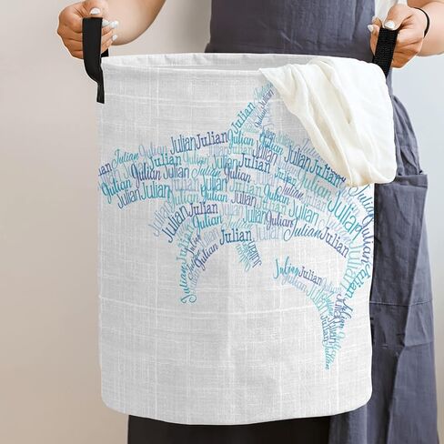 Custom Laundry Hamper with Name Personalized Laundry Baskets Collapsible Clothes Storage Basket with Handle for Bathroom Living Room Bedroom (butterfly) in Kuwait