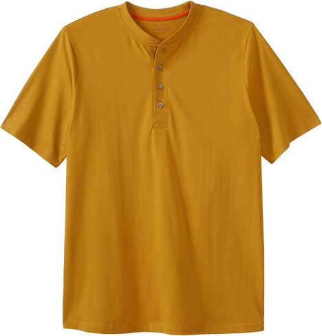 Boulder Creek by Kingsize Men's Big & Tall Heavyweight Short-Sleeve Henley Shirt in Kuwait