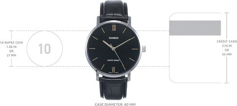 Casio MTP-VT01L-1B Men's Minimalistic Black Dial Black Leather Band Analog Watch in Saudi Arabia