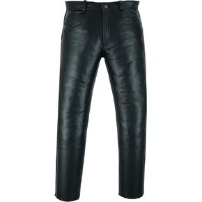 Leather Classic Fitted Motorcycle Black Trouser Pants for Men in Saudi Arabia