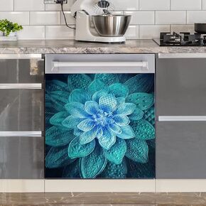 Farm Cotton Flower Dishwasher Magnet Cover Kitchen Decorative,Butterfly Magnetic Dishwasher Covers for The Front,Rustic Wood Flower Refrigerator Door Panels Fridge Sticker Appliance Decal 23"x17" in Kuwait