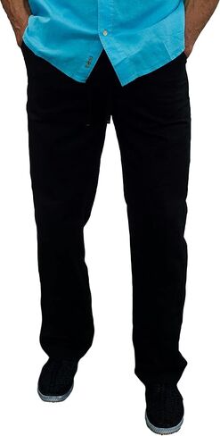 short fin Men's Drawstring Linen Pants W/Elastic Waist in Saudi Arabia