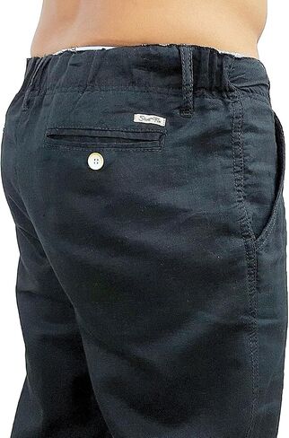 short fin Men's Drawstring Linen Pants W/Elastic Waist in Saudi Arabia
