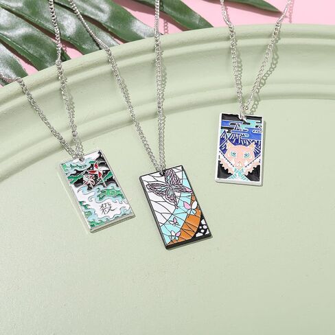 Demon Anime Slayer Necklace Tanjiro Kimetsu No Yaiba Metal Pendant, Cosplay for Women Men Demon Anime Jewelry in Kuwait